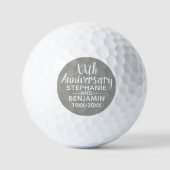 25. Hochzeitstag - Kann die Farbe Grau bearbeiten Golfball (Vorderseite)