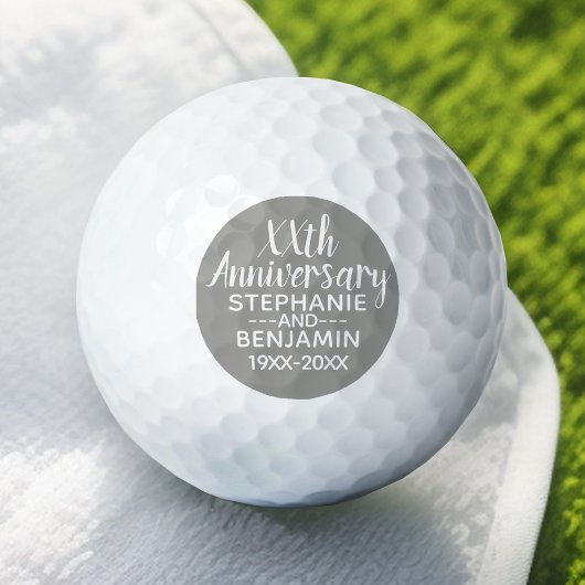 25. Hochzeitstag - Kann die Farbe Grau bearbeiten Golfball
