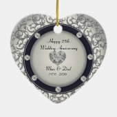 25. Hochzeitstag Keramikornament (Hinten)