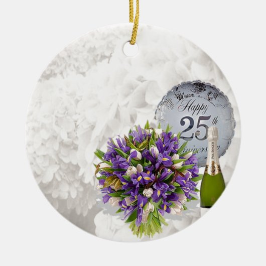 25. Hochzeitstag Keramikornament (Vorne)