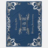25. Hochzeitstag-klassisches Bucheinband-Silber Fleecedecke (Vorderseite)