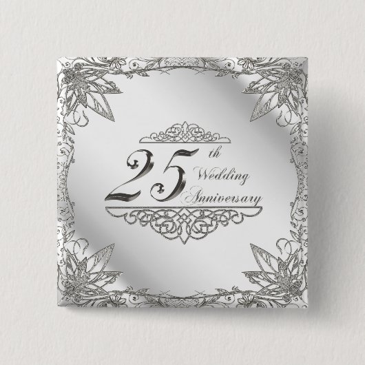 25. Hochzeitstag-Knopf Button (Vorderseite)