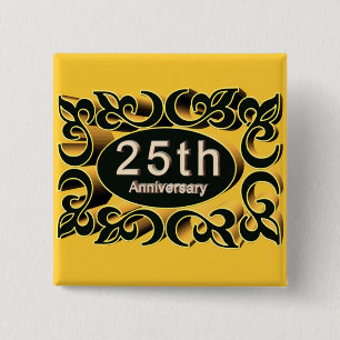 25. Hochzeitstag-Knöpfe Button