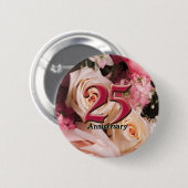 25. Hochzeitstag-Knöpfe Button (Vorne & Hinten)