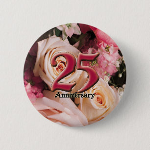 25. Hochzeitstag-Knöpfe Button