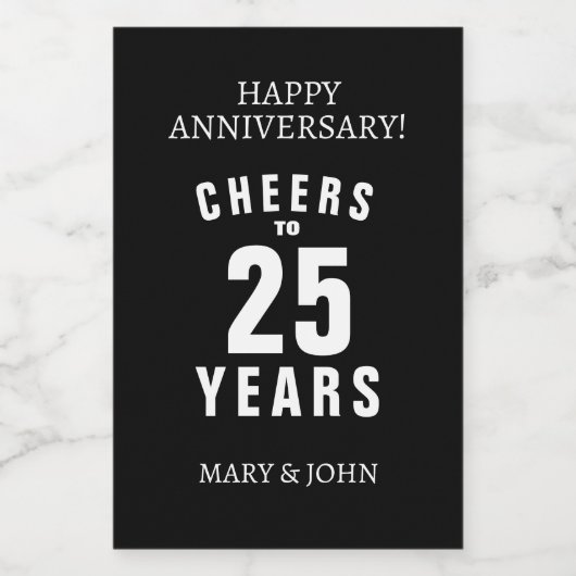 25. Hochzeitstag Mini Weinflaschen Etiketten (Einzelnes Label)