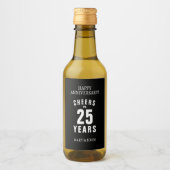 25. Hochzeitstag Mini Weinflaschen Etiketten (Vorderseite)