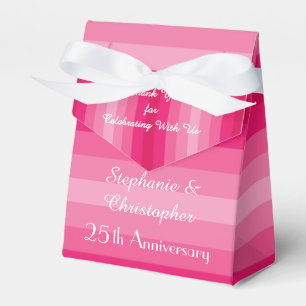 25. Hochzeitstag Minimalistisch rosa Streifen Geschenkschachtel