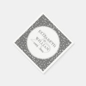 25. Hochzeitstag Moderner Silberkonfetti Serviette (Ecke)