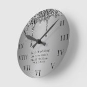 25. Hochzeitstag Modernes Elegantes Fünfzigjährig Runde Wanduhr (Winkel)