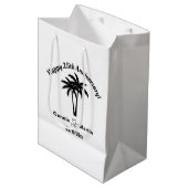 25. Hochzeitstag Palmen Mittlere Geschenktüte (Vorderseite Schrägansicht)