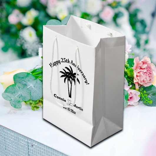 25. Hochzeitstag Palmen Mittlere Geschenktüte
