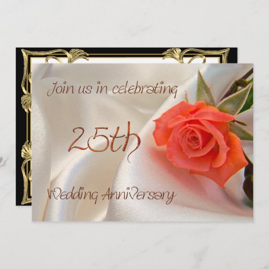 25. Hochzeitstag Party Einladung (Vorne/Hinten)