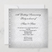 25. Hochzeitstag Party Pearl Silver Einladung (Rückseite)