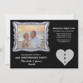25. Hochzeitstag Party Silver RSVP Card (Vorderseite)