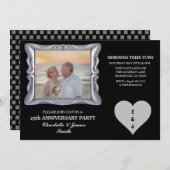 25. Hochzeitstag Party Silver RSVP Card (Vorne/Hinten)