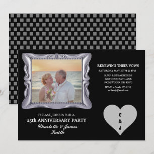 25. Hochzeitstag Party Silver RSVP Card