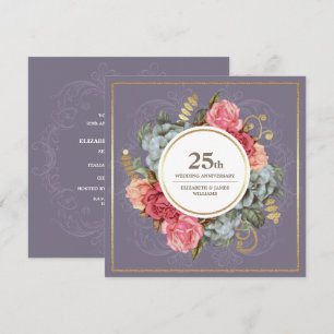 25. Hochzeitstag-Party Vintage Floral Einladung