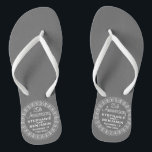 25. Hochzeitstag Personalisiert Badesandalen<br><div class="desc">Traditionelles Grau Silber und Weiße Grenze - Perfektes Geschenk für Eltern oder Großeltern. Ein Sake,  den Sie anpassen können.</div>