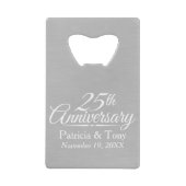 25. Hochzeitstag Personalisiert Kreditkartenflaschenöffner (Vorderseite)