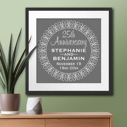 25. Hochzeitstag Personalisiert Poster