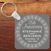 25. Hochzeitstag Personalisiert Schlüsselanhänger (Vorderseite)
