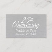25. Hochzeitstag Personalisiert Visitenkarte (Vorderseite)