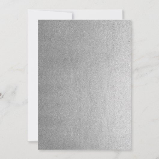 25. Hochzeitstag Personalisierte Imitate Silber Einladung (Rückseite)