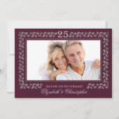 25. Hochzeitstag Pflaumensilber Foto Einladung (Vorderseite)