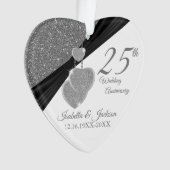 25. Hochzeitstag Sake Design Ornament (Vorderseite)