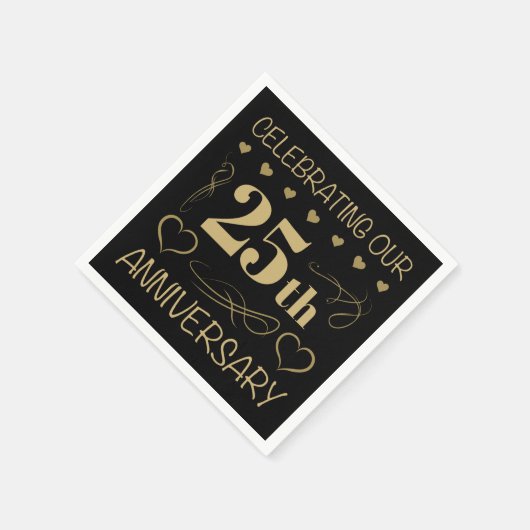 25. Hochzeitstag Serviette (Ecke)