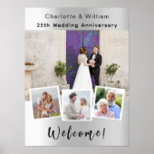 25. Hochzeitstag Silber Foto Begrüßungszeichen Poster (Vorne)