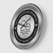 25. Hochzeitstag-Silber u. Schwarzes Große Wanduhr (Winkel)