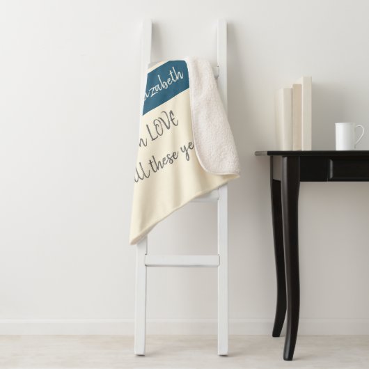 25. Hochzeitstag Silber und Blau Sherpadecke (Beispiel)