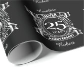 25. Hochzeitstag Silber Wappen Geschenkpapier (Rolleneckpunkt)