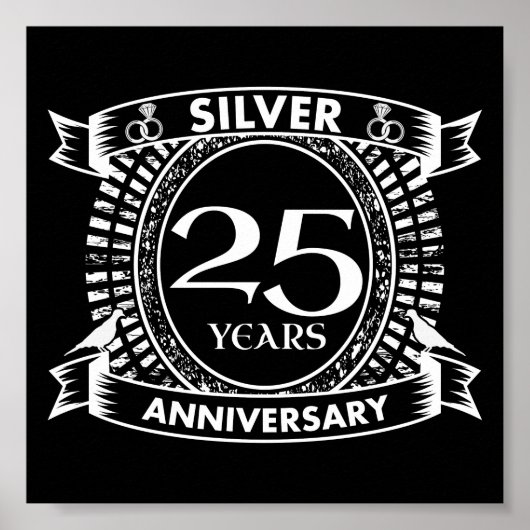 25. Hochzeitstag Silber Wappen Poster (Vorne)