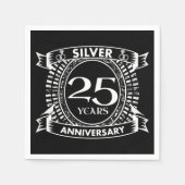 25. Hochzeitstag Silber Wappen Serviette (Vorderseite)