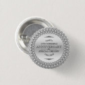 25. Hochzeitstag Silber & White Diamonds Button (Vorne & Hinten)