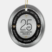 25. Hochzeitstag & Silberdesign Keramik Ornament (Links)