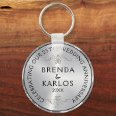 25. Hochzeitstag - Silberdiamanten Schlüsselanhänger (Rückseite)