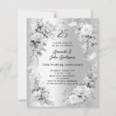 25. Hochzeitstag Silberfloralen Einladung (Vorderseite)