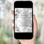 25. Hochzeitstag Silberfloralen Einladung