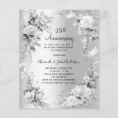 25. Hochzeitstag Silberfloralen Einladung (Vorderseite)