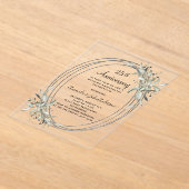 25. Hochzeitstag Silbergrün klar Acryleinladungen (Ablage )