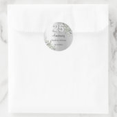 25. Hochzeitstag Silbergrün Runder Aufkleber (Tasche)
