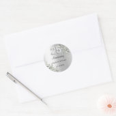 25. Hochzeitstag Silbergrün Runder Aufkleber (Umschlag)
