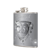 25. Hochzeitstag Silberherz Flachmann (Links)