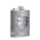 25. Hochzeitstag Silberherz Flachmann (Rechts)