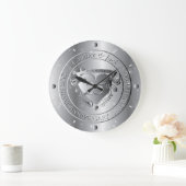 25. Hochzeitstag Silberherz Große Wanduhr (Zuhause)