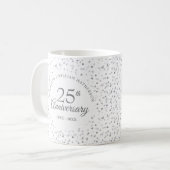 25. Hochzeitstag Silberherz Kaffeetasse (Vorderseite Links)